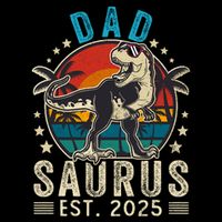 Dad To Be 2025 Dad Saurus Dinosaur Promoted To Daddy 2025 Flexfit Unipanel Trucker Cap