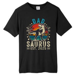 Dad To Be 2025 Dad Saurus Dinosaur Promoted To Daddy 2025 Tall Fusion ChromaSoft Performance T-Shirt