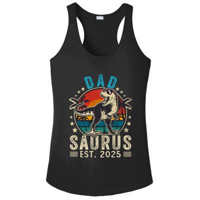 Dad To Be 2025 Dad Saurus Dinosaur Promoted To Daddy 2025 Ladies PosiCharge Competitor Racerback Tank