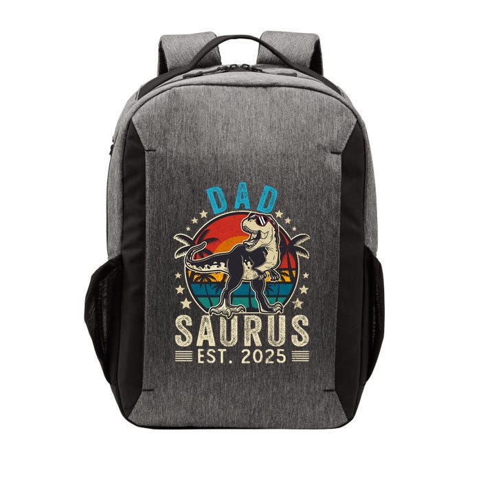 Dad To Be 2025 Dad Saurus Dinosaur Promoted To Daddy 2025 Vector Backpack