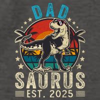 Dad To Be 2025 Dad Saurus Dinosaur Promoted To Daddy 2025 Vector Backpack