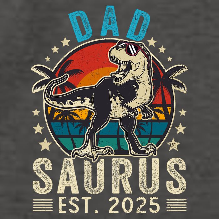 Dad To Be 2025 Dad Saurus Dinosaur Promoted To Daddy 2025 Vector Backpack