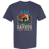 Dad To Be 2025 Dad Saurus Dinosaur Promoted To Daddy 2025 Garment-Dyed Heavyweight T-Shirt