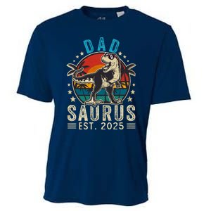 Dad To Be 2025 Dad Saurus Dinosaur Promoted To Daddy 2025 Cooling Performance Crew T-Shirt