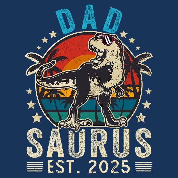 Dad To Be 2025 Dad Saurus Dinosaur Promoted To Daddy 2025 Apron