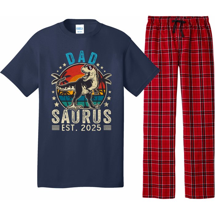 Dad To Be 2025 Dad Saurus Dinosaur Promoted To Daddy 2025 Pajama Set