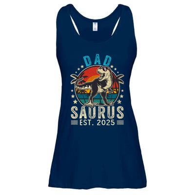 Dad To Be 2025 Dad Saurus Dinosaur Promoted To Daddy 2025 Ladies Essential Flowy Tank