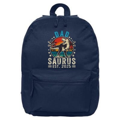 Dad To Be 2025 Dad Saurus Dinosaur Promoted To Daddy 2025 16 in Basic Backpack