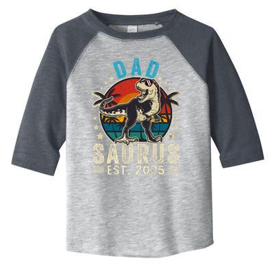Dad To Be 2025 Dad Saurus Dinosaur Promoted To Daddy 2025 Toddler Fine Jersey T-Shirt