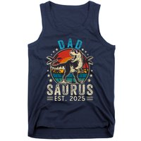 Dad To Be 2025 Dad Saurus Dinosaur Promoted To Daddy 2025 Tank Top