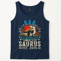 Dad To Be 2025 Dad Saurus Dinosaur Promoted To Daddy 2025 Tank Top