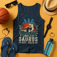 Dad To Be 2025 Dad Saurus Dinosaur Promoted To Daddy 2025 Tank Top