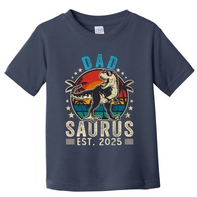Dad To Be 2025 Dad Saurus Dinosaur Promoted To Daddy 2025 Toddler T-Shirt