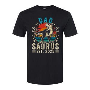 Dad To Be 2025 Dad Saurus Dinosaur Promoted To Daddy 2025 Softstyle CVC T-Shirt