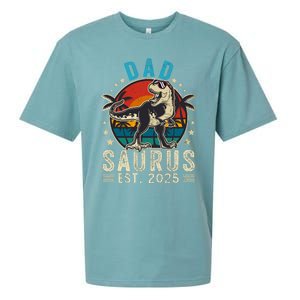 Dad To Be 2025 Dad Saurus Dinosaur Promoted To Daddy 2025 Sueded Cloud Jersey T-Shirt