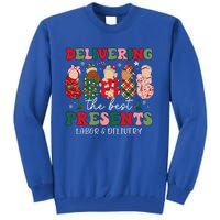 Delivering The Best Presents Labor Delivery Nurse Christmas Tall Sweatshirt