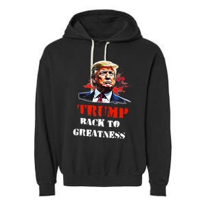 Donald Trump Back To Greatness President Trump 2024 Garment-Dyed Fleece Hoodie