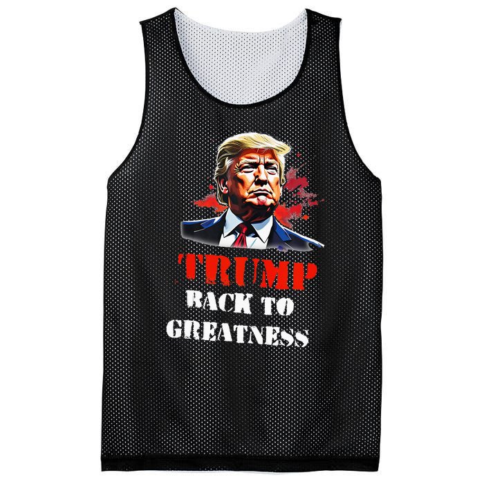 Donald Trump Back To Greatness President Trump 2024 Mesh Reversible Basketball Jersey Tank