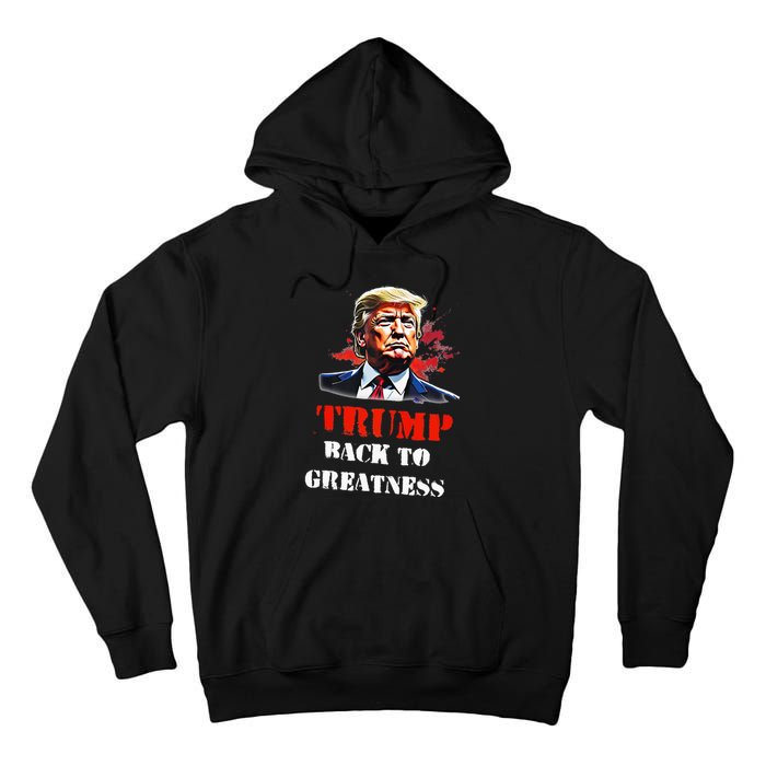 Donald Trump Back To Greatness President Trump 2024 Tall Hoodie