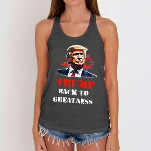 Donald Trump Back To Greatness President Trump 2024 Women's Knotted Racerback Tank