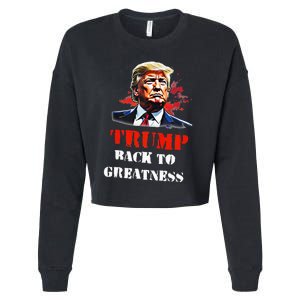 Donald Trump Back To Greatness President Trump 2024 Cropped Pullover Crew