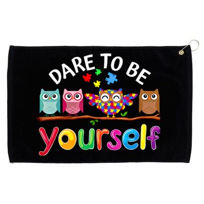 Dare To Be Yourself Cute Night Owls Autism Awareness Month Gift Grommeted Golf Towel