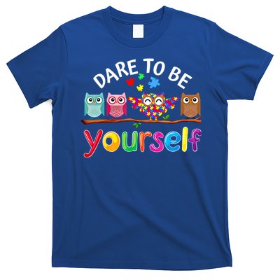 Dare To Be Yourself Cute Night Owls Autism Awareness Month Gift T-Shirt