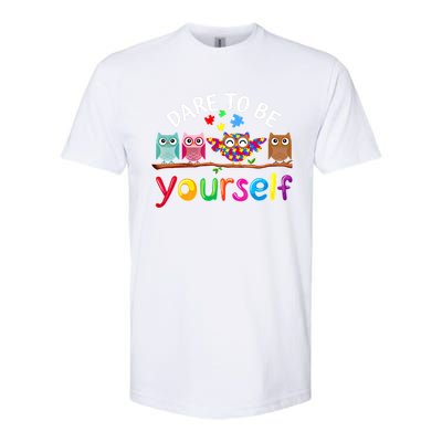 Dare To Be Yourself Cute Night Owls Autism Awareness Month Gift Softstyle CVC T-Shirt