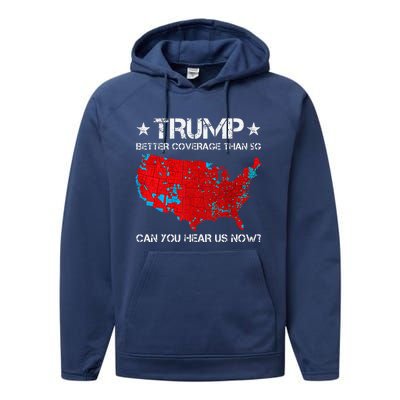 Donald Trump Better Coverage Than 5g Can You Hear Us Now Performance Fleece Hoodie