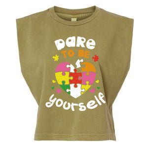 Dare To Be Yourself Autism Awareness Month Campaign Gift Garment-Dyed Women's Muscle Tee