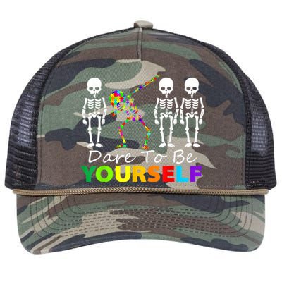 Dare To Be Yourself Autism Mom Retro Rope Trucker Hat Cap