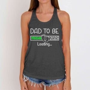 Dad To Be 2025 Dad Loading 2025 Father Expect Baby 2025 Women's Knotted Racerback Tank