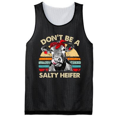 Don T Be A Salty Heifer Cows Lover Gift Vintage Farm Mesh Reversible Basketball Jersey Tank