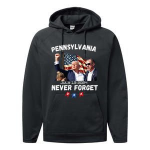 Donald Trump Butler Pennsylvania Never Forget Performance Fleece Hoodie