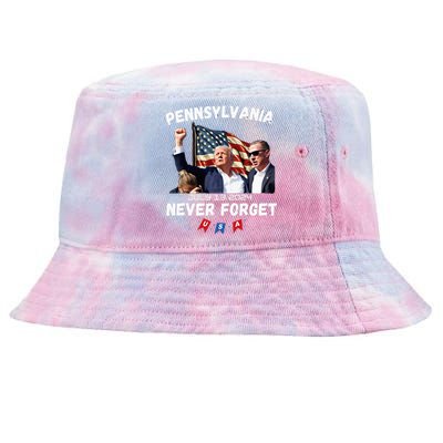 Donald Trump Butler Pennsylvania Never Forget Tie-Dyed Bucket Hat