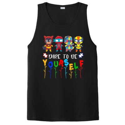 Dare To Be Yourself Autism Awareness Superheroes Gift PosiCharge Competitor Tank