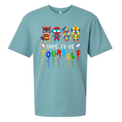 Dare To Be Yourself Autism Awareness Superheroes Gift Sueded Cloud Jersey T-Shirt