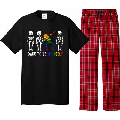 Dare To Be Yourself Autism Awareness Cute Lgbt Pride Funny Gift Pajama Set