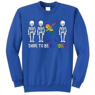 Dare To Be Yourself Autism Awareness Cute Lgbt Pride Funny Gift Tall Sweatshirt