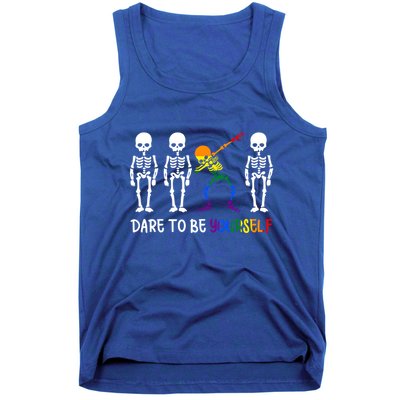 Dare To Be Yourself Autism Awareness Cute Lgbt Pride Funny Gift Tank Top