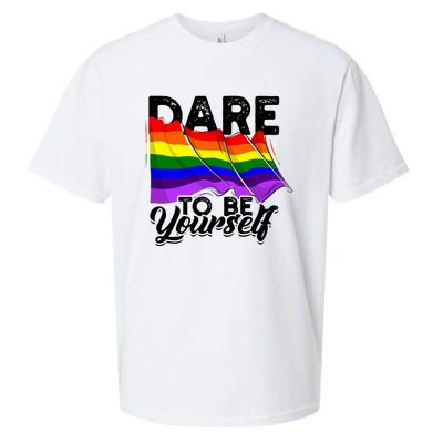 Dare To Be Yourself Lgbtq Pride And Equality Gift Sueded Cloud Jersey T-Shirt