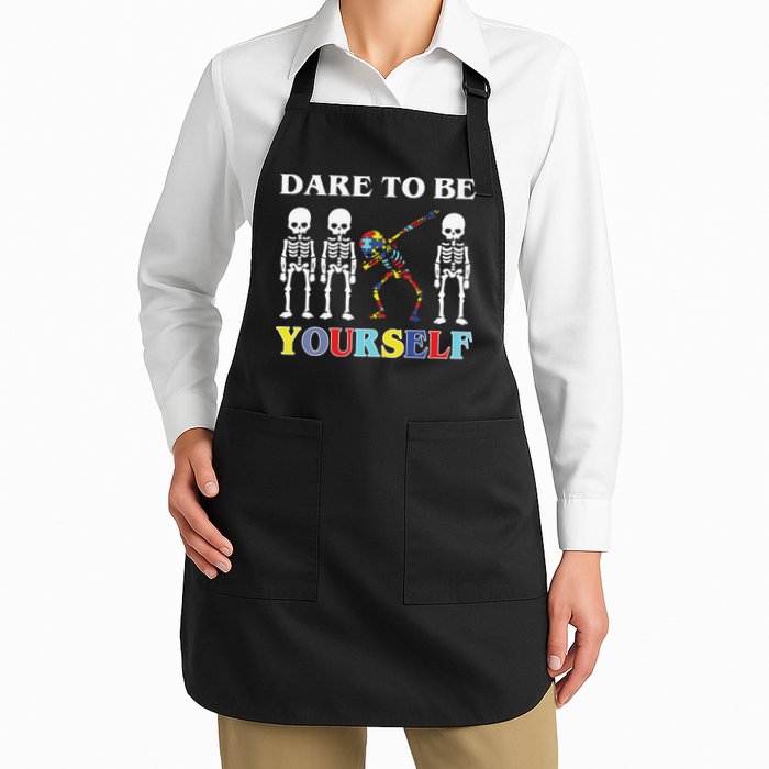 Dare To Be Yourself Autism Awareness Skeleton Apron