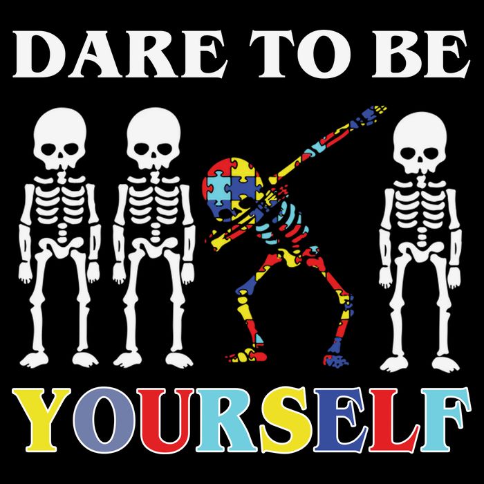 Dare To Be Yourself Autism Awareness Skeleton Impact Tech Backpack