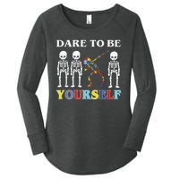 Dare To Be Yourself Autism Awareness Skeleton Women's Perfect Tri Tunic Long Sleeve Shirt