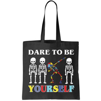Dare To Be Yourself Autism Awareness Skeleton Bag