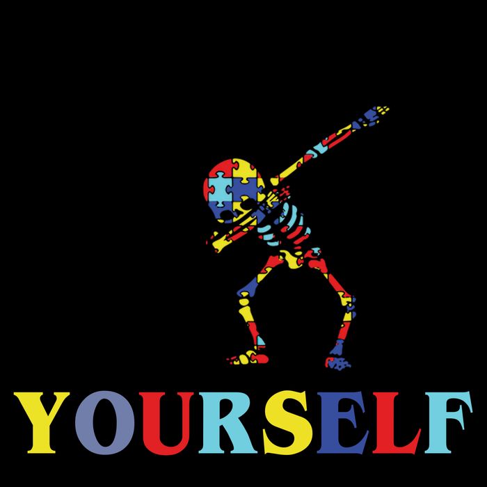 Dare To Be Yourself Autism Awareness Skeleton Baseball Sleeve Shirt