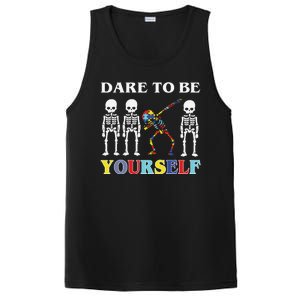 Dare To Be Yourself Autism Awareness Skeleton PosiCharge Competitor Tank