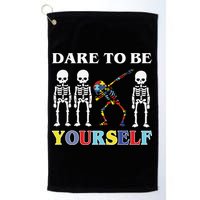 Dare To Be Yourself Autism Awareness Skeleton Golf Towel