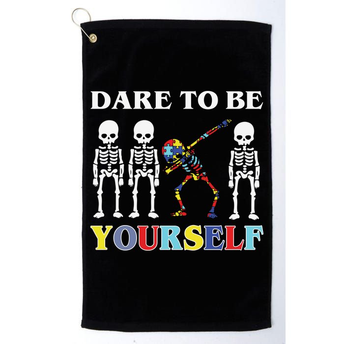Dare To Be Yourself Autism Awareness Skeleton Golf Towel