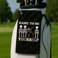 Dare To Be Yourself Autism Awareness Skeleton Golf Towel